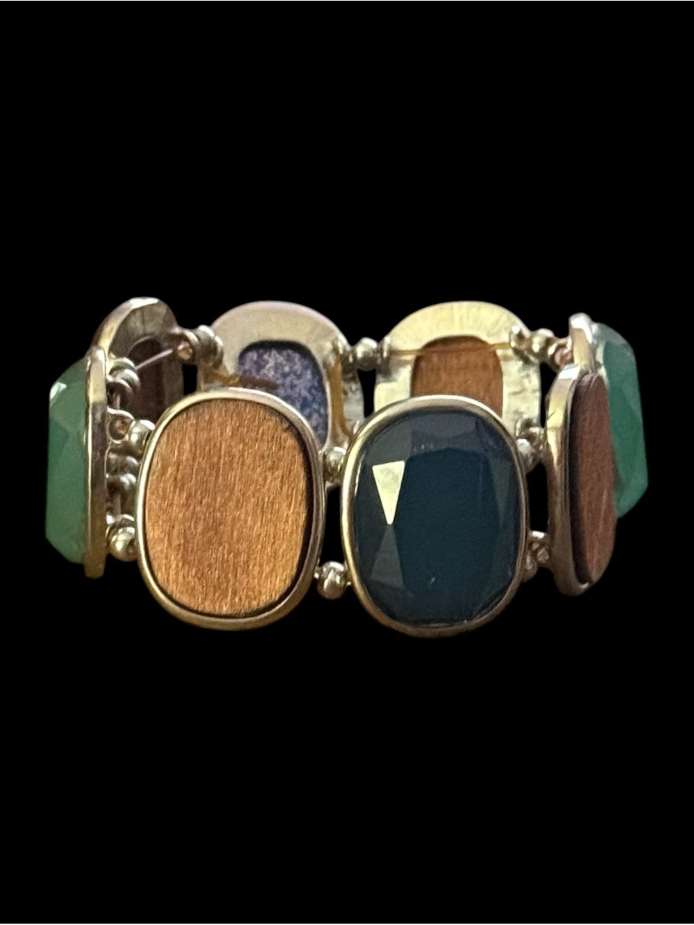 Vintage multi stone stretch bracelet